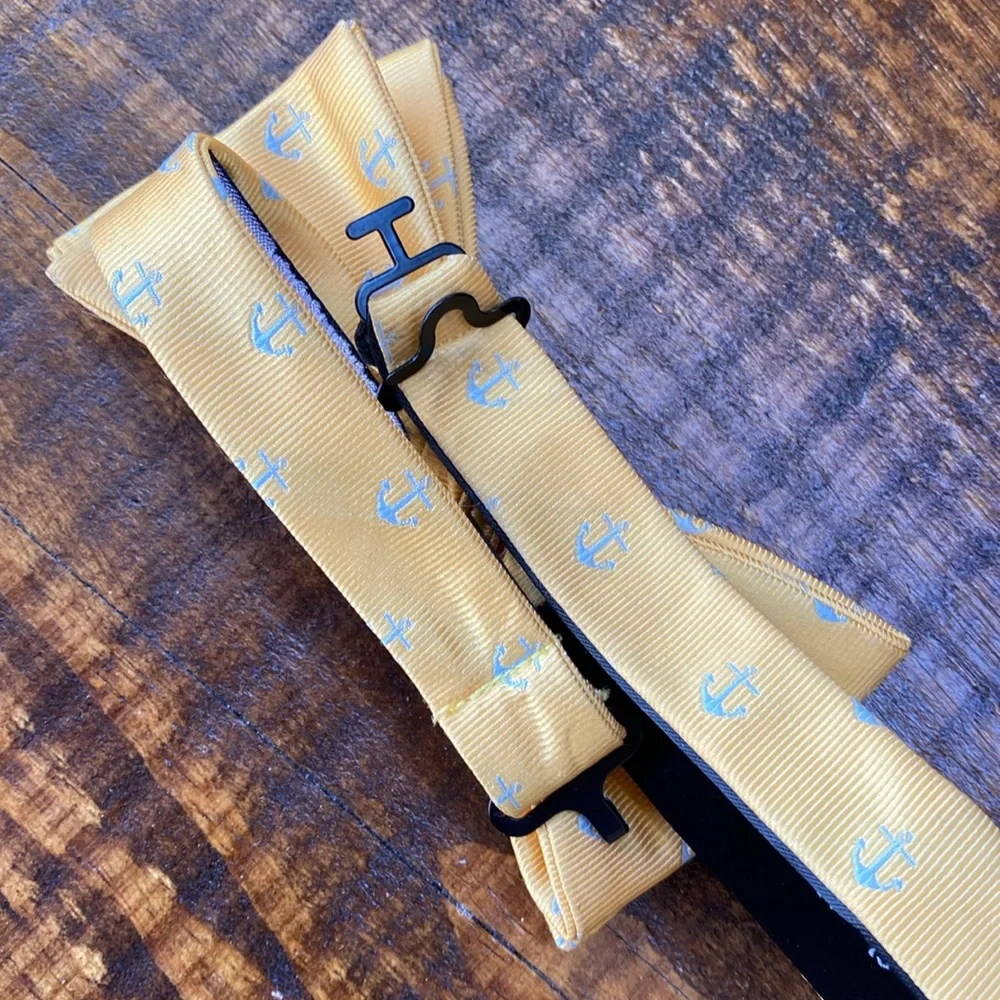 Stafford Nautical Anchor Pre-tied Yellow Bow Tie Neck Tie